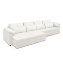 Ver imagem 5 de Sofá Retrátil Manual Sala de Estar Nolan Bipartido 414cm Conforto Premium em Couro Branco G58 - Gran