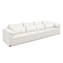 Ver imagem 2 de Sofá Retrátil Manual Sala de Estar Nolan Bipartido 414cm Conforto Premium em Couro Branco G58 - Gran