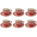 Ver imagem 1 de Jogo 6 Xícaras De Café Rosa Coração Porcelana Hauskraft 90Ml