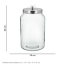 Ver mais imagens de Pote Hermético de Vidro 4L Transparente 30x16x16cm Mantimentos Cozinha Tampa