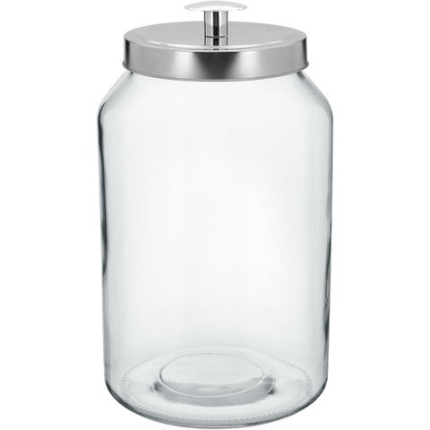 Pote Hermético de Vidro 4L Transparente 30x16x16cm Mantimentos Cozinha Tampa