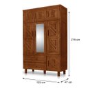 Ver imagem 5 de Guarda-Roupa Roupeiro Chicago 103 - Castanho