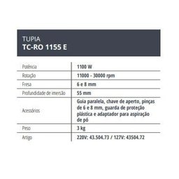 Tupia de Coluna Einhell TC-RO 1155-E 1100w 127v - 4
