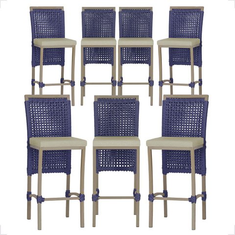 7 Banqueta em Alumínio Roma Fendi Corda Náutica Tecido 7