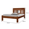 CAMA CASAL DE MADEIRA MACIçA CAROL COM ESPELHO - CASTANHO - 3