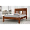 CAMA CASAL DE MADEIRA MACIçA CAROL COM ESPELHO - CASTANHO - 2