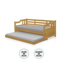 Ver imagem 5 de Sofá Cama Solteiro de Madeira Maciça com Cama Auxiliar Atraente - Imbuia