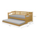 Ver imagem 4 de Sofá Cama Solteiro de Madeira Maciça com Cama Auxiliar Atraente - Imbuia