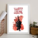 Ver imagem 2 de Quadro São Jorge Ogum Guardião 24x18cm - com Vidro:madeira Branca