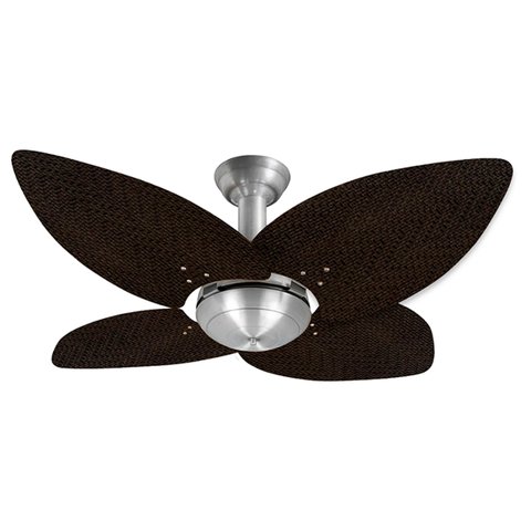 Ventilador de Teto Office Jet Aspen Venti-delta Prata Rattan Marrom 220v