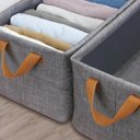 Ver imagem 5 de Caixa Organizadora Multiuso Empalhável Tecido Metal com Alça