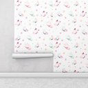 Ver imagem 2 de Papel de parede com borboletas em tons aquarela de rosa e azul Ideal Para Quarto Infantil