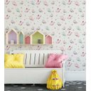 Ver imagem 3 de Papel de parede com borboletas em tons aquarela de rosa e azul Ideal Para Quarto Infantil