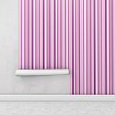 Ver imagem 1 de Papel de parede com listras em tons de roxo, lilás claro e branco Para Sala e Quarto