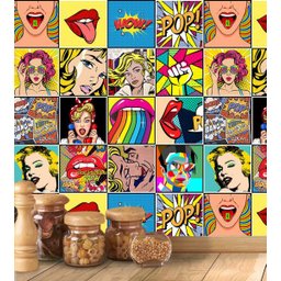 Adesivo Azulejo POP ART para Área Gourmet - 3