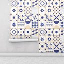 Ver imagem 2 de Papel de Parede Azulejo Português Retro em Bege e Branco para Área Gourmet