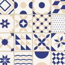 Ver imagem 1 de Papel de Parede Azulejo Português Retro em Bege e Branco para Área Gourmet
