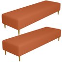 Ver imagem 1 de Kit 02 Puffs Decorativo Sala de Estar Bali W01 Pés Palito 170x60cm Tecido Terracota - Lyam Decor