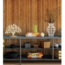 Ver imagem 1 de Papel de Parede Estilo Madeira em Tons de Caramelo Marrom e Cinza