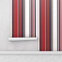 Ver imagem 2 de Papel de parede listrado vermelho preto e branco
