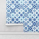 Ver imagem 2 de Adesivo de Parede Azulejo com desenhos Grego Azul para Área Gourmet