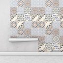 Ver imagem 2 de Adesivo Azulejo em tons azul, bege, marrom, cinza, e preto