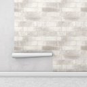 Ver imagem 1 de Papel de Parede Tijolo Branco e Bege Para Sala e Quarto