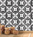 Ver imagem 3 de Papel de Parede Autocolante Azulejo 3D em Tons de Preto e Branco Cozinha