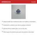 Ver imagem 5 de Vaso Decorativo de Cerâmica Azul 9x9x9cm Enfeite Sala Mesa Estante Aparador