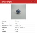 Ver imagem 2 de Vaso Decorativo de Cerâmica Azul 9x9x9cm Enfeite Sala Mesa Estante Aparador
