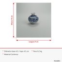Ver imagem 3 de Vaso Decorativo de Cerâmica Azul 9x9x9cm Enfeite Sala Mesa Estante Aparador