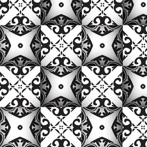 Adesivo Azulejo 3d em Preto e Branco para Área Gourmet