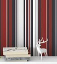 Ver imagem 3 de Papel de parede listrado vermelho preto e branco Para Sala e Quarto