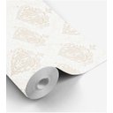 Ver imagem 4 de Papel de parede com fundo branco com detalhes em Tons de bege Para Quartos e Sala