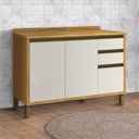 Ver imagem 2 de Balcão de Cozinha 120 Cm Tempranillo 2 Portas 3 Gavetas 100% Mdf Amêndoa/off White - Rio Doce