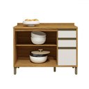 Ver imagem 3 de Balcão de Cozinha 120 Cm Tempranillo 2 Portas 3 Gavetas 100% Mdf Amêndoa/off White - Rio Doce