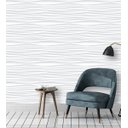 Ver imagem 3 de Papel de Parede Ondas Horizontais 3d tons de cinza e branco Para Sala e Quarto