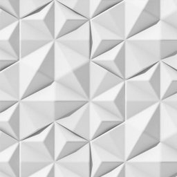 Papel de Parede geométrico Triangular Branco e tons de cinza  - 3