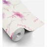 Papel de Parede Floral Com Ramos em Rosa e Roxo Para Quartos e Sala - 4