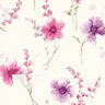 Papel de Parede Floral Com Ramos em Rosa e Roxo Para Quartos e Sala - 1