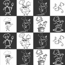 Ver imagem 2 de Papel de Parede Autocolante Chef de Cozinha em Tons de Preto e Branco