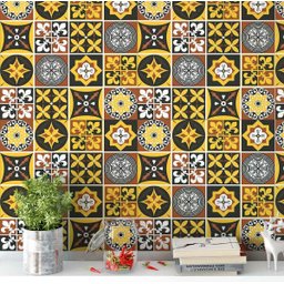 Papel De Parede Ladrilho Azulejo Cozinha Colorido - 1