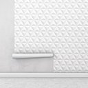 Ver imagem 2 de Papel de Parede Tijolo Gesso Triangular 3D com efeito de sombras Para Quartos e Sala