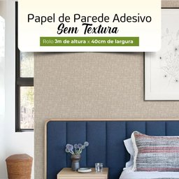 Papel de Parede Autocolante Contemporâneo Estilo Tecido em Tons de Bege - 2