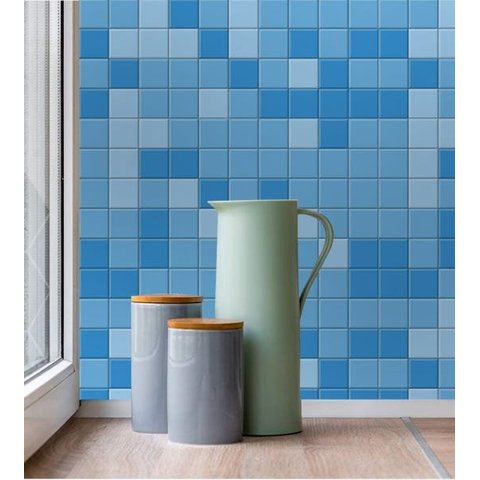 Adesivo de Parede Azulejo Pastilha azul 