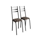Ver imagem 2 de Kit 2 Cadeiras para Sala de Jantar Milla Preto/Mosaico Palha
