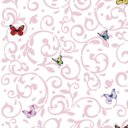 Ver imagem 2 de Papel de parede fundo branco detalhes rosa claro e borboletas coloridas Ideal Para Quarto Infantil