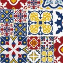 Ver imagem 1 de Adesivo Azulejo com detalhes em azul,vermelho, amarelo e branco para Área Gourmet