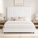 Ver imagem 1 de Cabeceira Suede 140 cm Casal Moderna Frame Estofada Cama Box:Branco