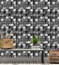 Ver imagem 3 de Papel de Parede Bloco 3D de Madeira Para Quartos e Sala